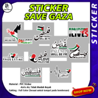 Sticker Palestine 💥 Sticker Gaza 💥 Sticker Save Gaza 💥 Kalis Air Sesuai Untuk Lekat Pada Kereta atau Motosikal