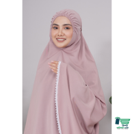 Telekung Rawdah - Dafina Series In Pink Beige