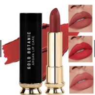 Gold Botanic Lipstick (Matte, Waterproof, Transferproof, Vegan) + Free gift
