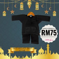 [Ready Stock] Baju Melayu  Bayi & Kanak-Kanak  - BLACK/HITAM