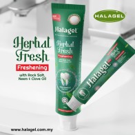 HALAGEL® Toothpaste HERBAL GREEN (175G) | Ubat Gigi HALAGEL® | Non Fluoride | Tanpa Florida