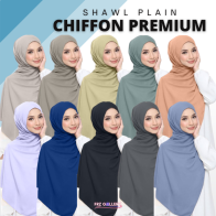 Shawl Chiffon Premium Plain Wide Long Size 1.8m x 0.7m High Quality