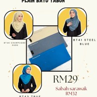 TUDUNG BAWAL KEKABOO PLAIN BATU TABUR