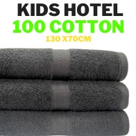 Tuala Kanak Kanak Hitam Hotel 100% Cotton