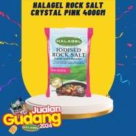 HALAGEL® Garam Bukit Beriodin | Iodised Himalayan Rock Salt | PINK CRYSTAL 400G