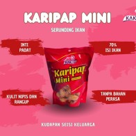 KARIPAP MINI KAKJU 200G (40-50 BIJI/PACK) - INTI SERUNDING IKAN