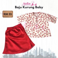 BAJU KURUNG COTTON - RED CHILLI