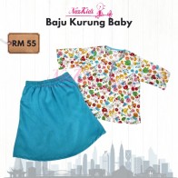 BAJU KURUNG COTTON - MIX BLUE