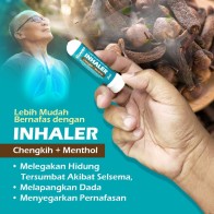 TERBARU-INHALER - CENGKIH MENTHOL - MELEGAKAN HIDUNG TERSUMBAT AKIBAT SELESEMA - MELAPANGKAN DADA - MENYEGARKAN PERNAFASAN