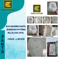 FISHA_ ECO PANTS PAMPER DIAPERS MURAH LEMBUT SOFT TAHAN BOCOR (RANDOM PATTERN)