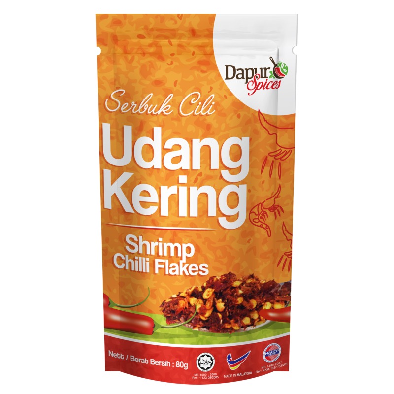 Empingan Cili Udang Kering Dapur Spices Shrimp Chili Flakes Dapur Spices 80gm